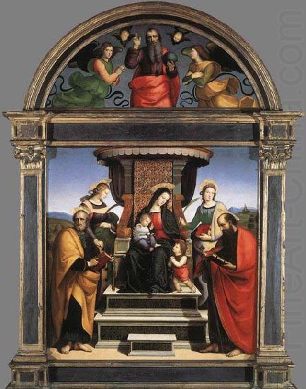 Madonna and Child Enthroned with Saints, RAFFAELLO Sanzio